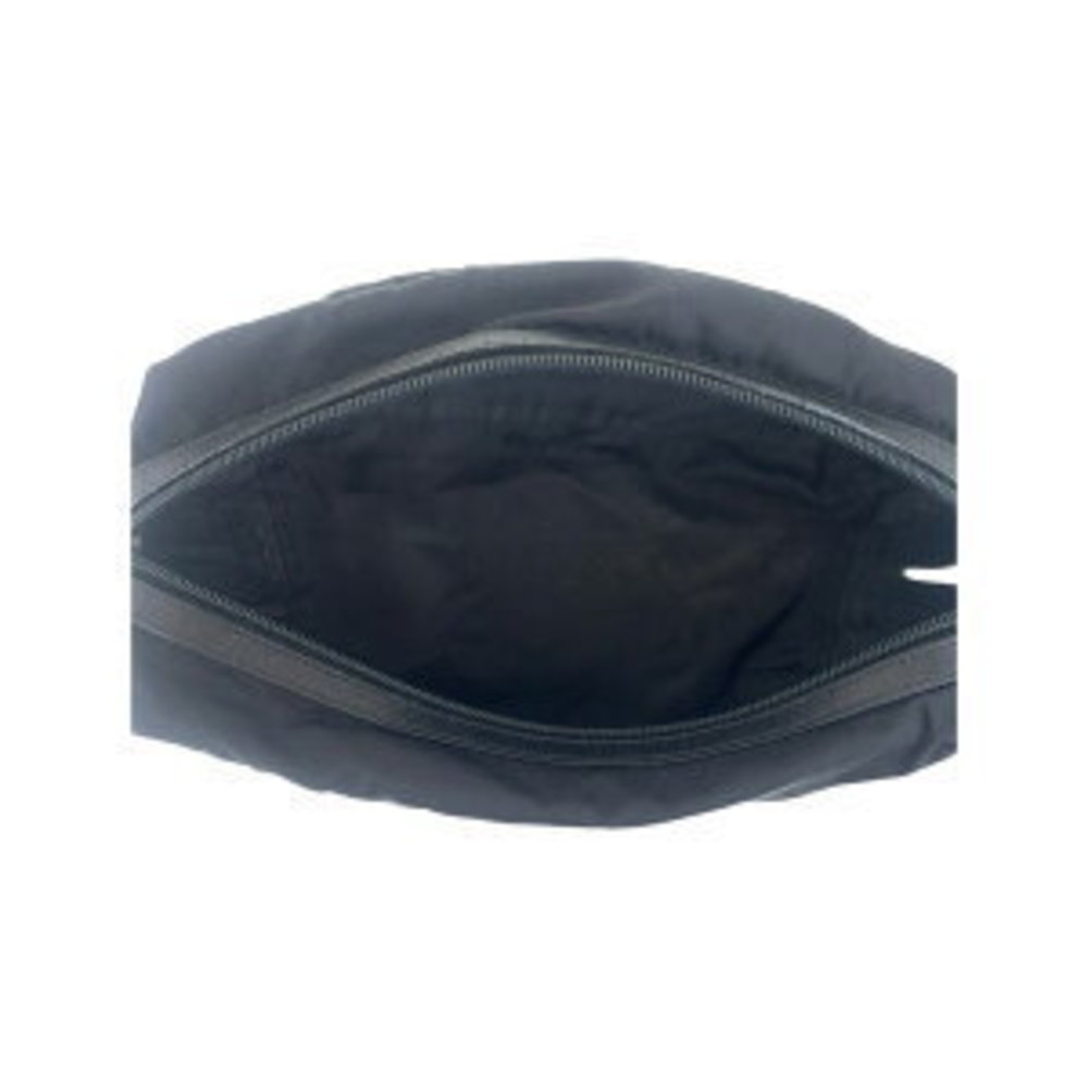Prada Triangular Nylon Pouch Makeup Leather Black… - image 6